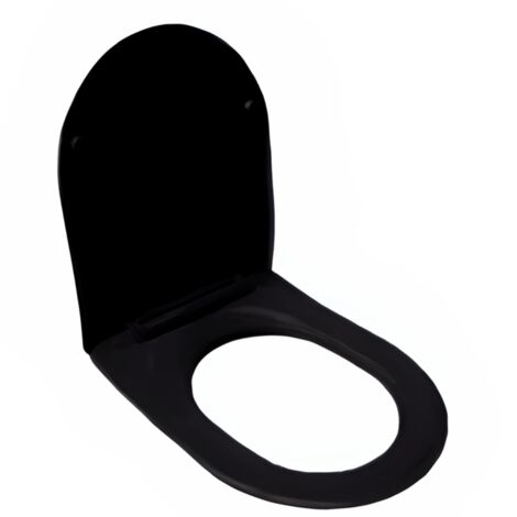 Abbatant WC frein de chute duroplast noir, kit de montage - Balneo Luna/Luxa