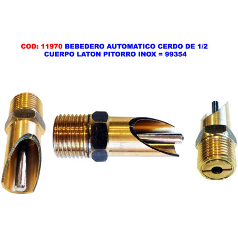 Abbeveratoio automatico per suini 1/2 corpo in ottone con beccuccio in ottone