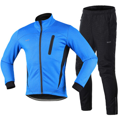 Pantaloni Set Ciclo di Indossare Indumenti Caldi Sportivo ZEROBIKE&Reg; Uomo Cappotto Manica Lunga Maglia Uomo in Pile Termico Ciclismo Antivento Giacca 