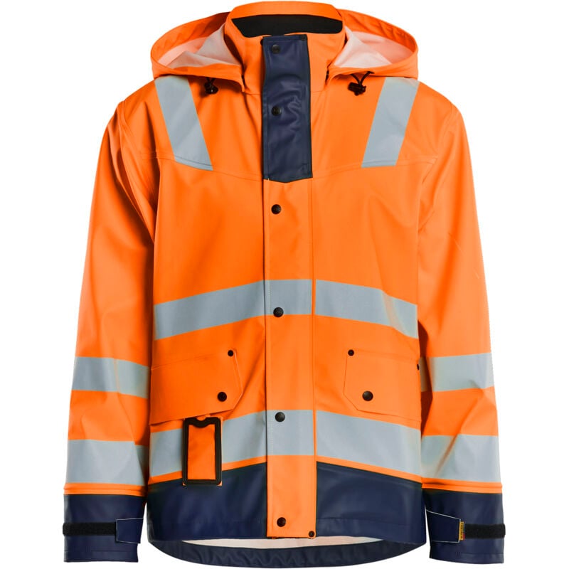 Giacca antipioggia ad alta visibilità livello 2 4302 - Arancione fluorescente/Marine M