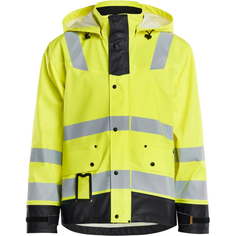 Giacca antipioggia ad alta visibilità livello 2 4302 - Giallo fluorescente/Nero M