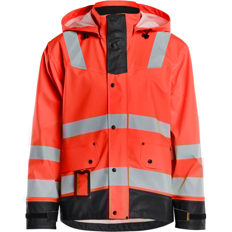 Giacca impermeabile ad alta visibilità Livello 2 4302 - Rosso fluorescente/Nero XXL
