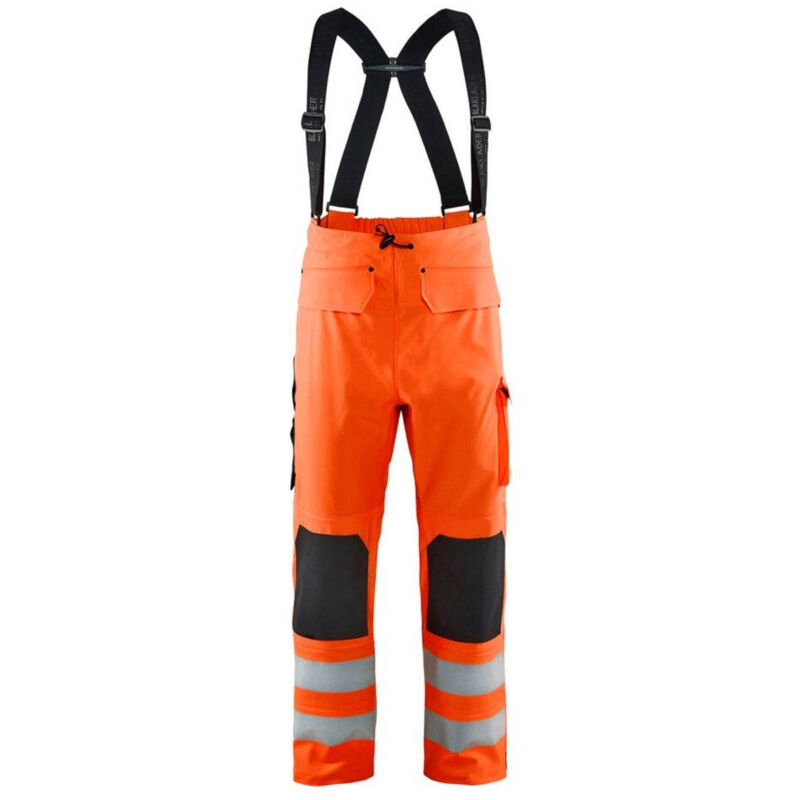 Image of Pantaloni antipioggia con bretelle ad alta visibilità Blaklader LEVEL 3 Arancione fluorescente XXL