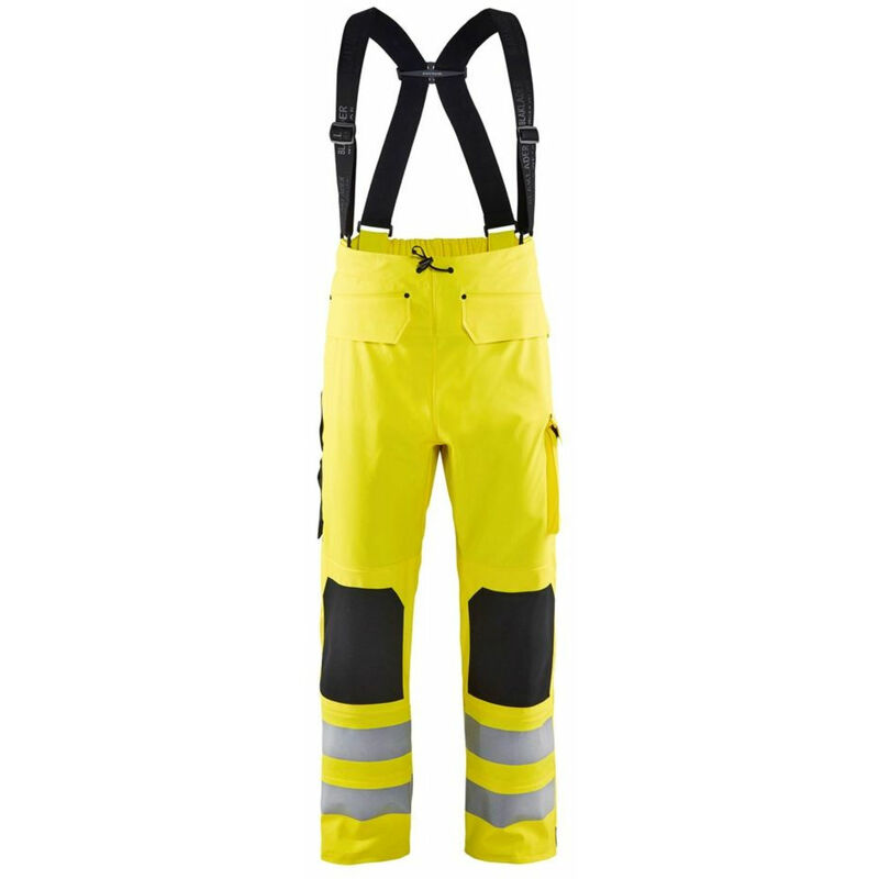 Image of Pantaloni antipioggia con bretelle ad alta visibilità Blaklader level 3 Giallo fluorescente xxxl - Giallo fluorescente