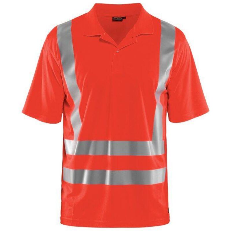 Polo da lavoro ad alta visibilità 3391 - Rosso fluorescente S
