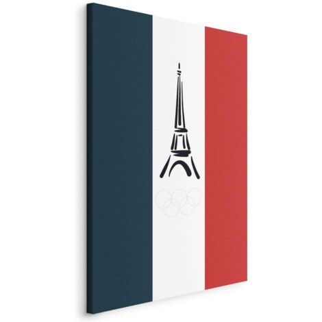 Abbildung – Flagge Frankreichs mit einer Grafik des Eiffelturms