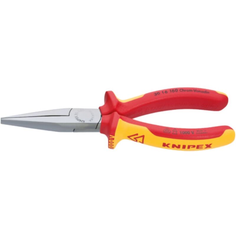 Image of 30 16 160 vde Pinza a becchi lunghi Dritti 160 mm - Knipex
