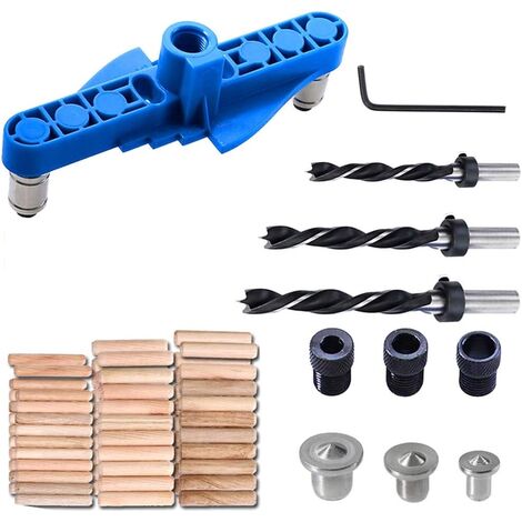 ABCRITAL Dima di foratura 2 in 1 - Localizzatore di fori diritti - Kit dima autocentrante per la lavorazione del legno e la marcatura