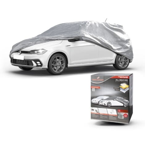 WALSER Abdeckplane Auto All Weather Basic, Autoplane Vollgarage Größe M, Autoabdeckung silber