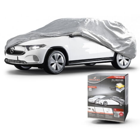 Abdeckplane Auto All Weather Basic, Autoplane Vollgarage SUV Größe XL, Autoabdeckung silber