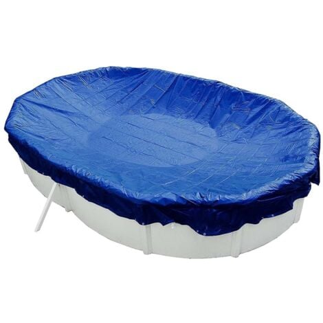 Abdeckplane Oval 623x360 cm Blau mit Übermaß Sommer & Winter Pool Schwimmbad