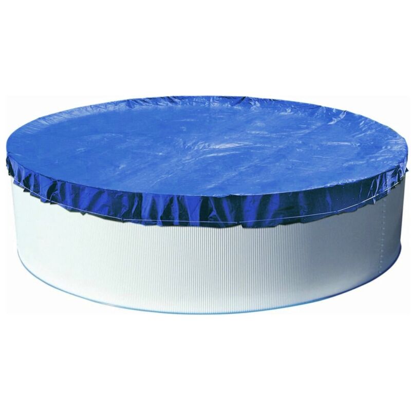 Starmatrix - Bâche de protection ronde 350/360 cm bleue avec surdimensionnement été & hiver Piscine