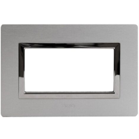 Abdeckrahmen Ave Wahre System 44 Aluminium 4 modulen aluminium natur gebürstet 44PA4ALS