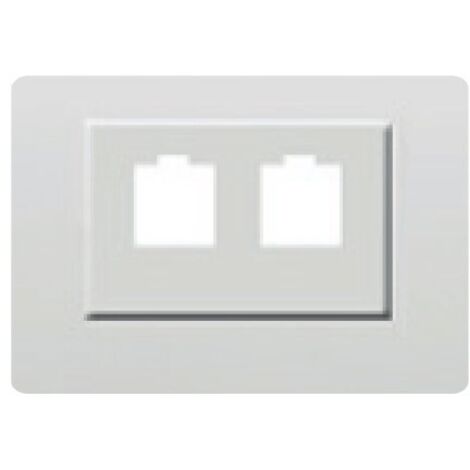Abdeckung Doppelbuchse RJ11 oder RJ45 WHITE BJC Coral 21882