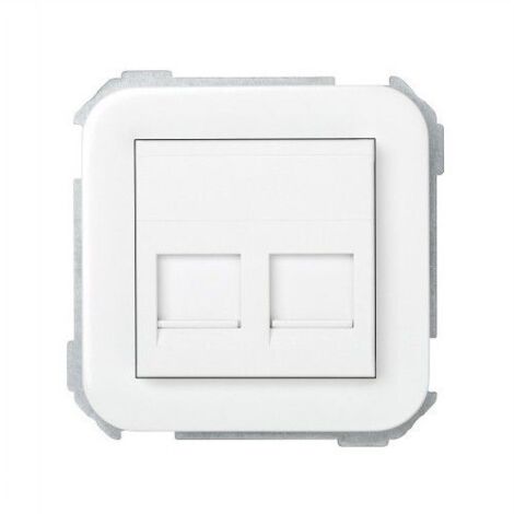 Abdeckung für 2 RJ AMP-Stecker weiß Simon 31089-60