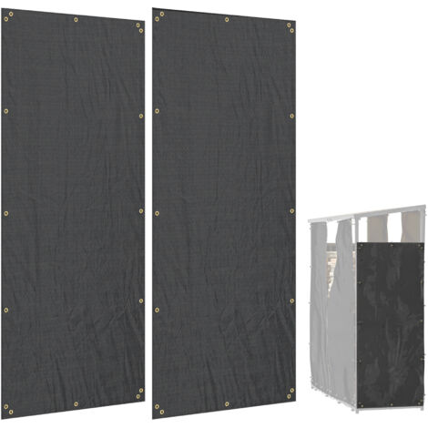 Abdeckung für Brennregal, 2er-Set, wetterfest & staubdicht, 148 x 62 cm, Schwarz