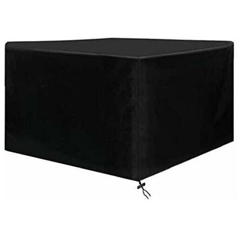Abdeckung für Gartenmöbel, alle Größen, Abdeckung für Gartenmöbel und für rechteckige Sitzgruppen, regen- und staubdicht, UV-beständig, 210D, schwarzer Oxford-Stoff, 190 x 125 x 80 cm