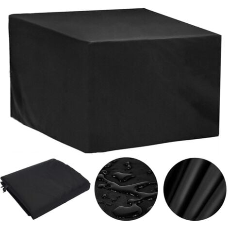 BEIJIYI Abdeckung für Gartenmöbel im Freien, 80 x 80 x 80 cm, Oxford-Gartenschutzabdeckung, wasserdicht, winddicht, Anti-UV-Gartentischabdeckung (schwarz)