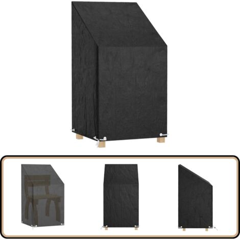 Abdeckung für Gartenstuhl 8 Ösen 65x65x80/120 cm Polyethylen - Gartenstuhl Abdeckung - Sitzplatzschutz - Wetterfest - UV-Schutz - Gartenmöbel Schutzhülle