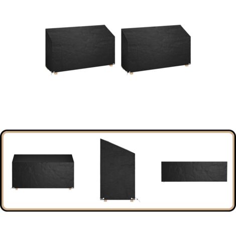 Abdeckungen für Gartenbänke 2 Stk. 12 Ösen 210x70x70/88 cm - Gartenbank Abdeckung - Sitzbank Abdeckung - Gartenmöbel Schutzhülle - Wetterfeste Abdeckung - UV-Schutz