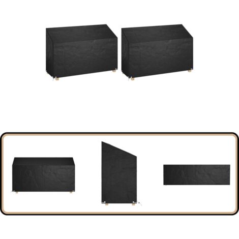 Abdeckungen für Gartenbank 2 Stk. 8 Ösen 190x70x70/88 cm - Gartenbank Abdeckung - Gartenmöbelschutz - UV-Schutz - Wasserfeste Abdeckung - Gartenmöbel Zubehör