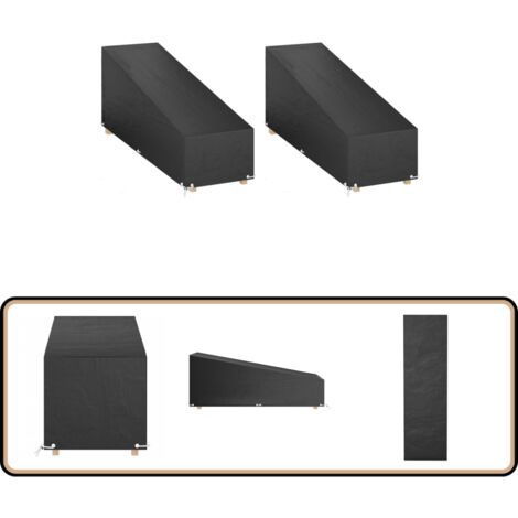 Abdeckungen für Sonnenliegen 2 Stk. 12 Ösen 200x65x35/60 cm - Sonnenliegen Abdeckung - Gartenmöbelschutzhülle - Wetterfeste Abdeckung - Sonnenschutz - UV-Schutz