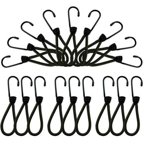 Abdeckungshaken, elastische Spanner mit Haken, 25 Stück Spannhaken, Abdeckungsspanner, schwarzer Gummispanner, Spanner, elastische Poolabdeckungsspanner, Haken