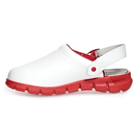 Abeba 7313-39 Dynamic Scarpe Sabot Taglia 39, Bianco/Rosso