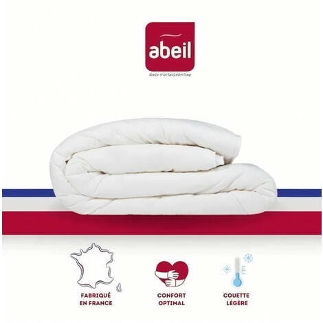 Pack oreiller et Couette de lit premium tempérée 350g blanc Aerelle soft  flex ABEIL Dimension - 220x240, OREILLER - 2 OREILLERS