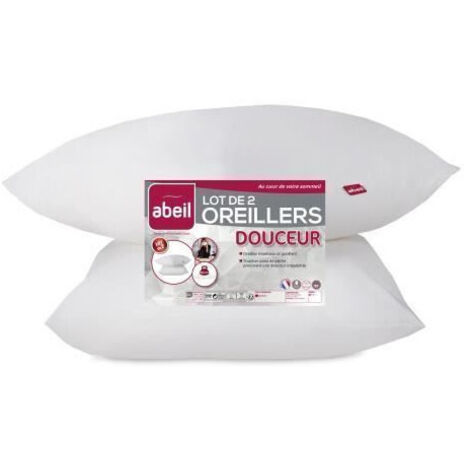 Abeil Juego de 2 Almohadas Douceur - 60 x 60 cm - Blanco