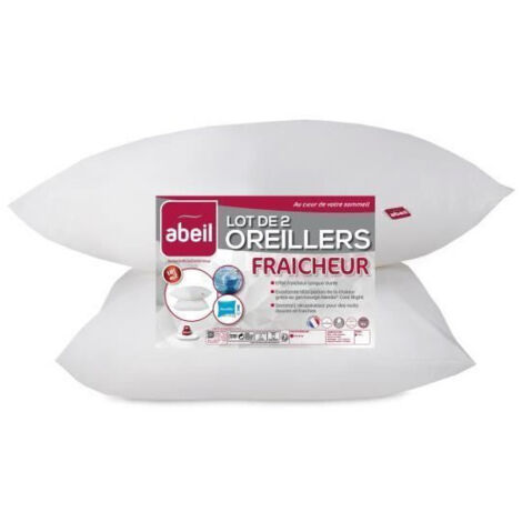 ABEIL Lot de 2 Oreillers Aerelle Cool Night - 60 x 60 cm - Blanc