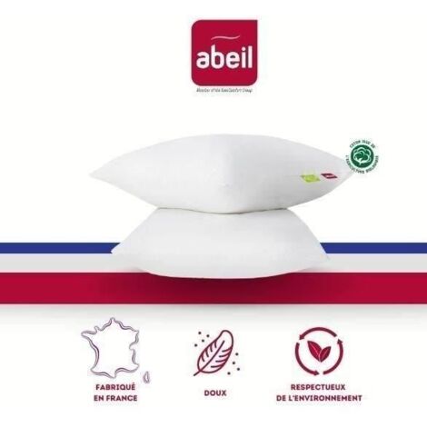 ABEIL Set di 2 Cuscini Bio Comfort - 60 x 60 cm - Bianco