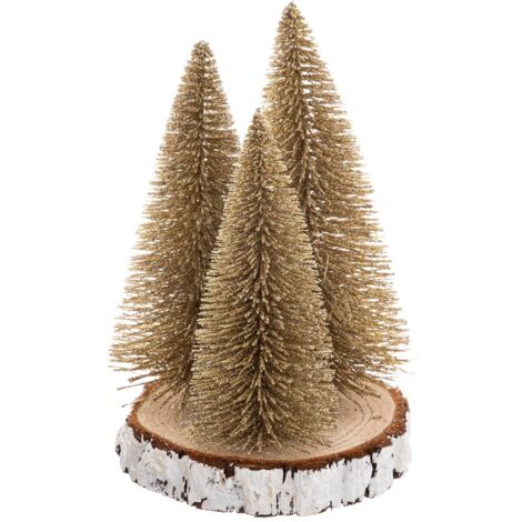Abete da tavolo dorato su tronco h20cm - Feeric lights & christmas