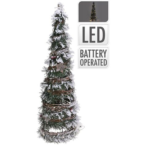 Abete natalizio in rattan con 20 led 60cm