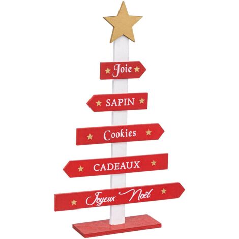 Abete pancarte rosso h35 cm - Feeric lights & christmas