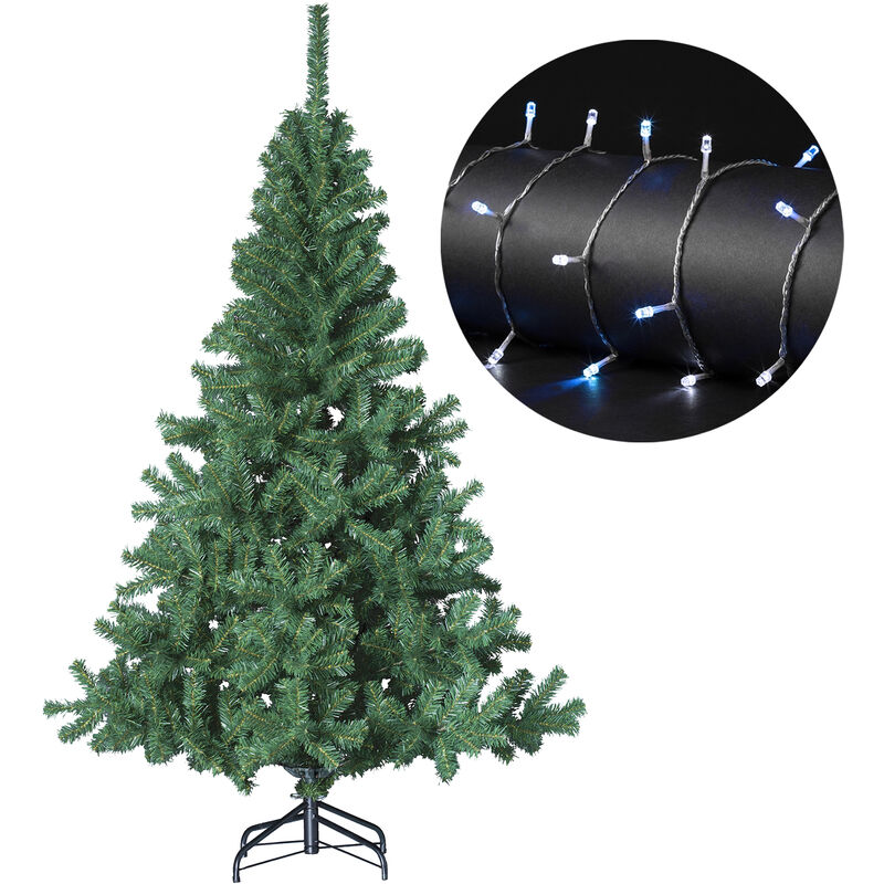 

Wellhome - Abeto de Navidad verde de 210 cm con guirnalda 150 LED, luz fría, 15 m de luz, 8 funciones, iluminación automática.