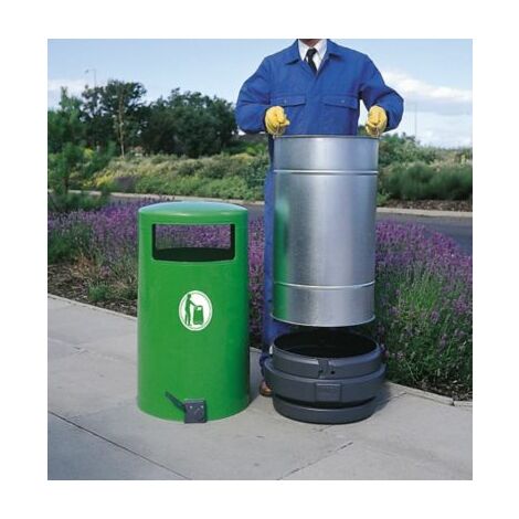 Abfallbehälter TOPSY für den Außenbereich | Volumen 90 l | Hellgrün | Certeo - grün