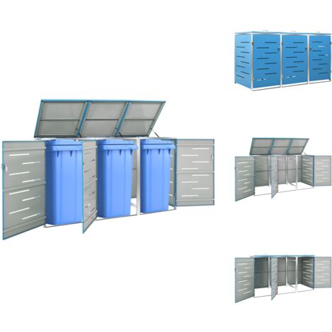 Abfallbehälter-Verkleidungen - Living Mülltonnenbox für 3 Tonnen 207x77,5x112,5 cm Edelstahl