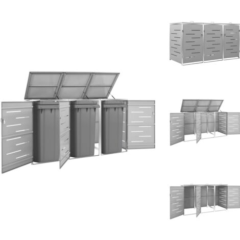 Abfallbehälter-Verkleidungen - Living Mülltonnenbox für 3 Tonnen 207x77,5x115 cm Edelstahl