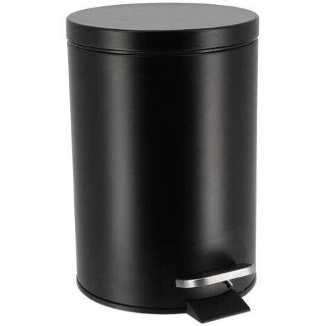Abfalleimer edelstahl rund 3l - schwarz - Tendance