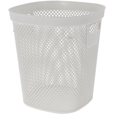 Abfalleimer Papierkorb Kunststoff 26X26xH30cm-027000230-var-Weiß