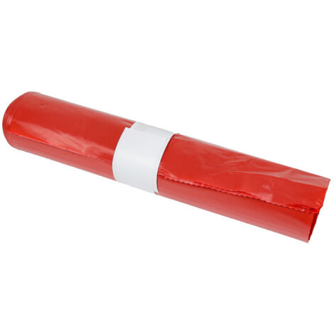 Abfallsack 120 l, 700 x 1100 mm, rot, 85 my, Recycling-LPDE