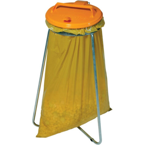 Abfallsammler 1x120 l stationär, mit Deckel, gelb