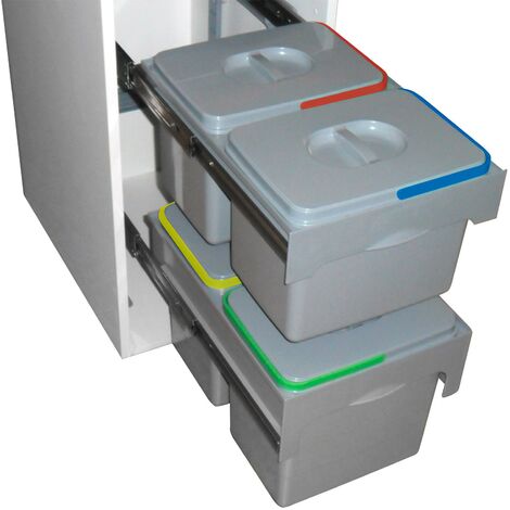 Abfallsammler Mülleimer Müllsammler 2x15 L + 2x12 L Abfalleimer Abfallbehälter