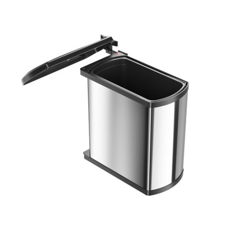 Abfallsammler Uno 18 L Edelstahl / schwarz Hailo 3418101