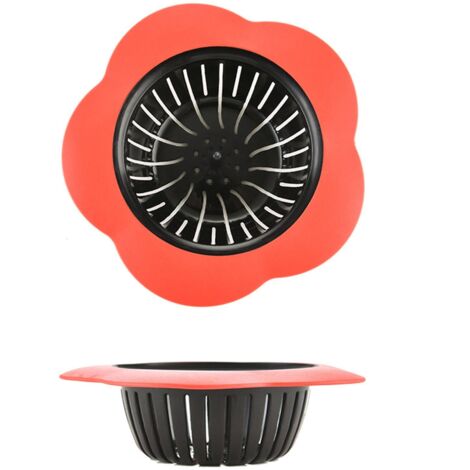 [Abflussfilter] [Markenlos] [Blumenmuster] [TPR-Kunststoff] Kreativer Spülbeckenfiltergriff, gegen Haare und rote Abfälle, Abmessungen: 113 x 78 x 32 mm, Einheit