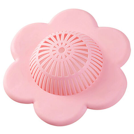 Abflussstopfen mit verstopfungsfreiem PVC-Filter, Saugnapf-Befestigungssystem, Abflussstopfen für Küche und Bad, Farbe: Rosa.