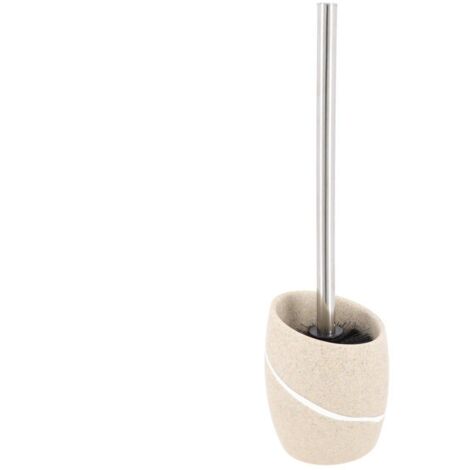 Abgerundete polyresin-wc-bürste mit steineffekt - natürlich - Tendance