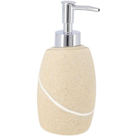 Abgerundeter seifenspender aus polyresin mit steineffekt 240 ml - natürlich - Tendance