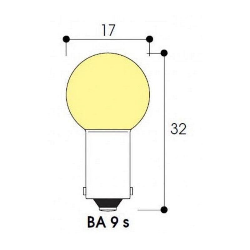 Abi ac3071xe - lámpara miniatura esférica ba9s 17 x 32 - 3.6v 3.6w 1A - xenon - blanco, Blanca